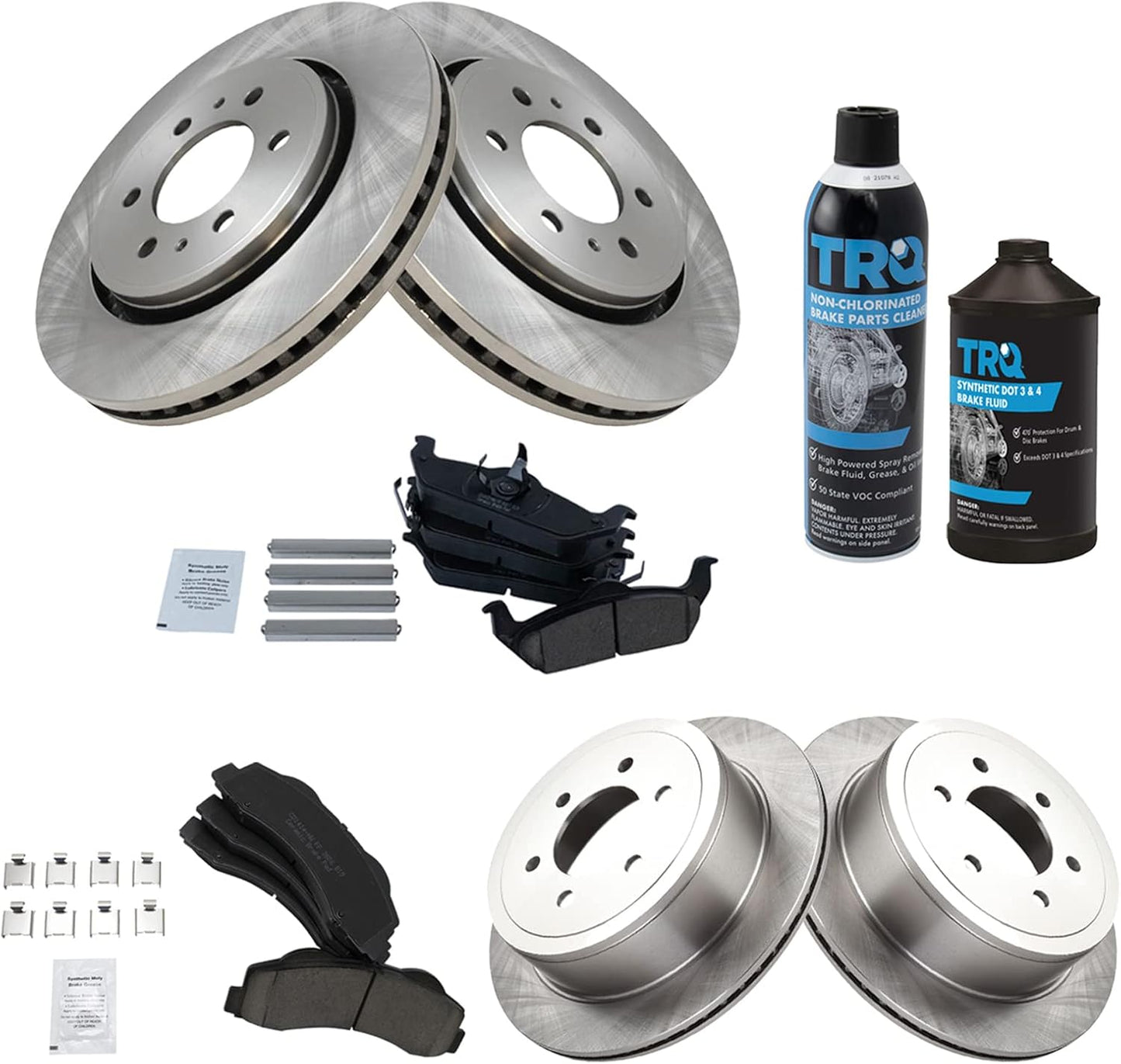 TRQ Front and Rear Brake Pad & Rotor Kit for 2010-2011 F-150