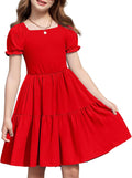 Girls Tie Back Midi Dress with Pockets - Adjustable Lace-Up Fit