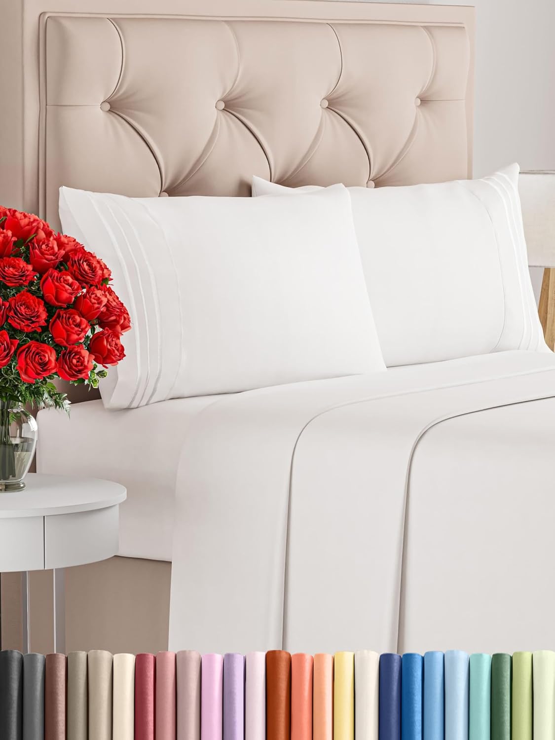 Cal King Size 4 Piece Sheet Set - Comfy Breathable Cooling Sheets