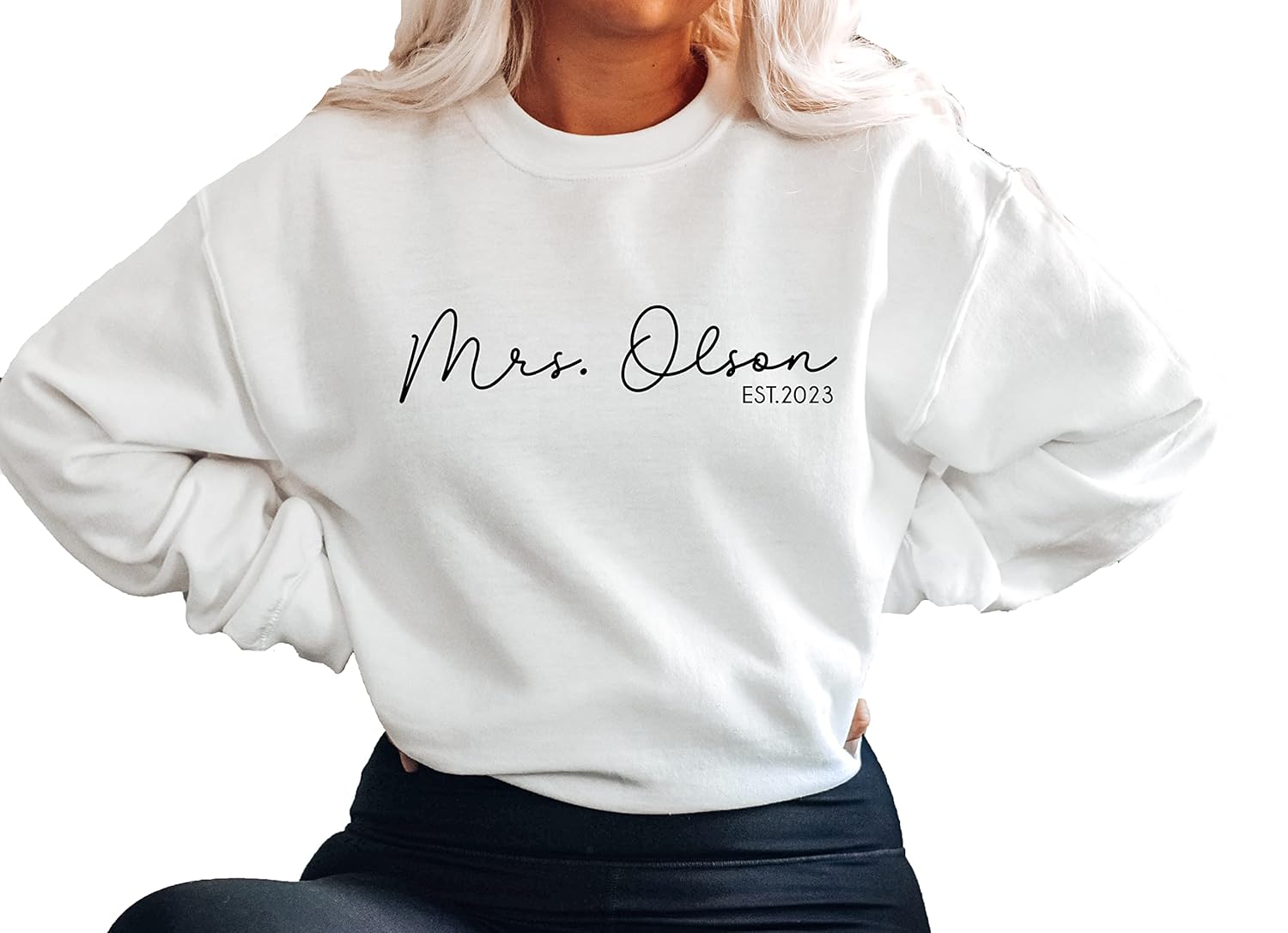 Personalized Mrs. Sweatshirt - Perfect Wedding Gift