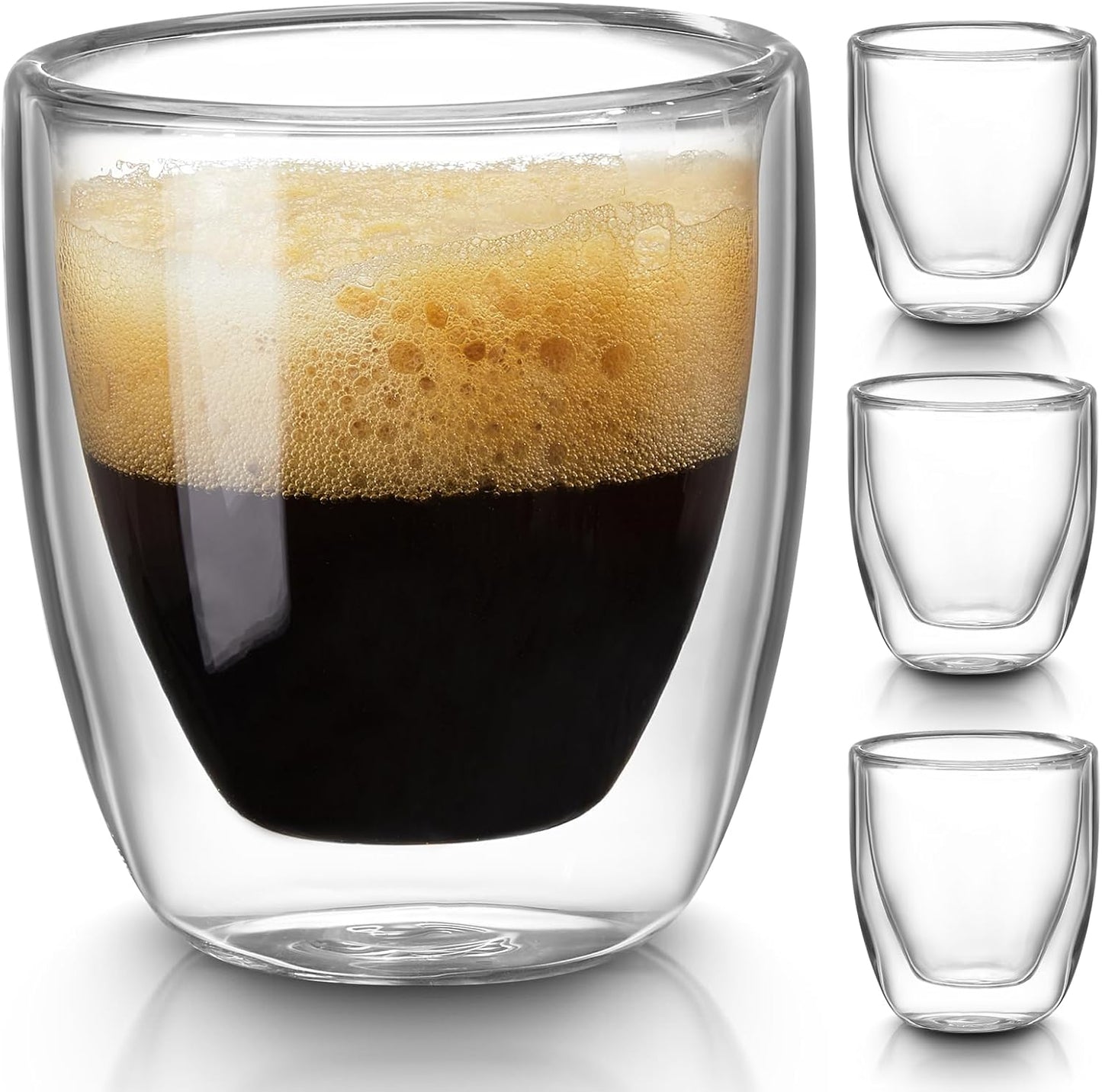 Thick Double Wall Espresso Cups Set