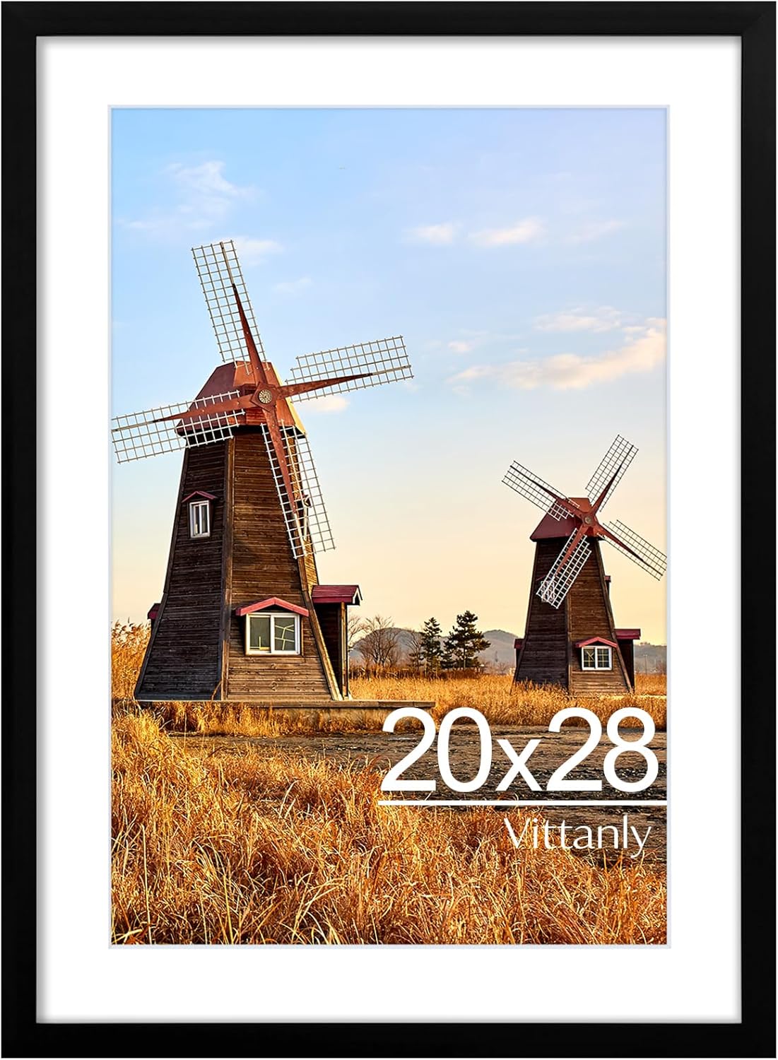 Vittanly 20x28 Picture Frame - Durable Black Wall Display Frame