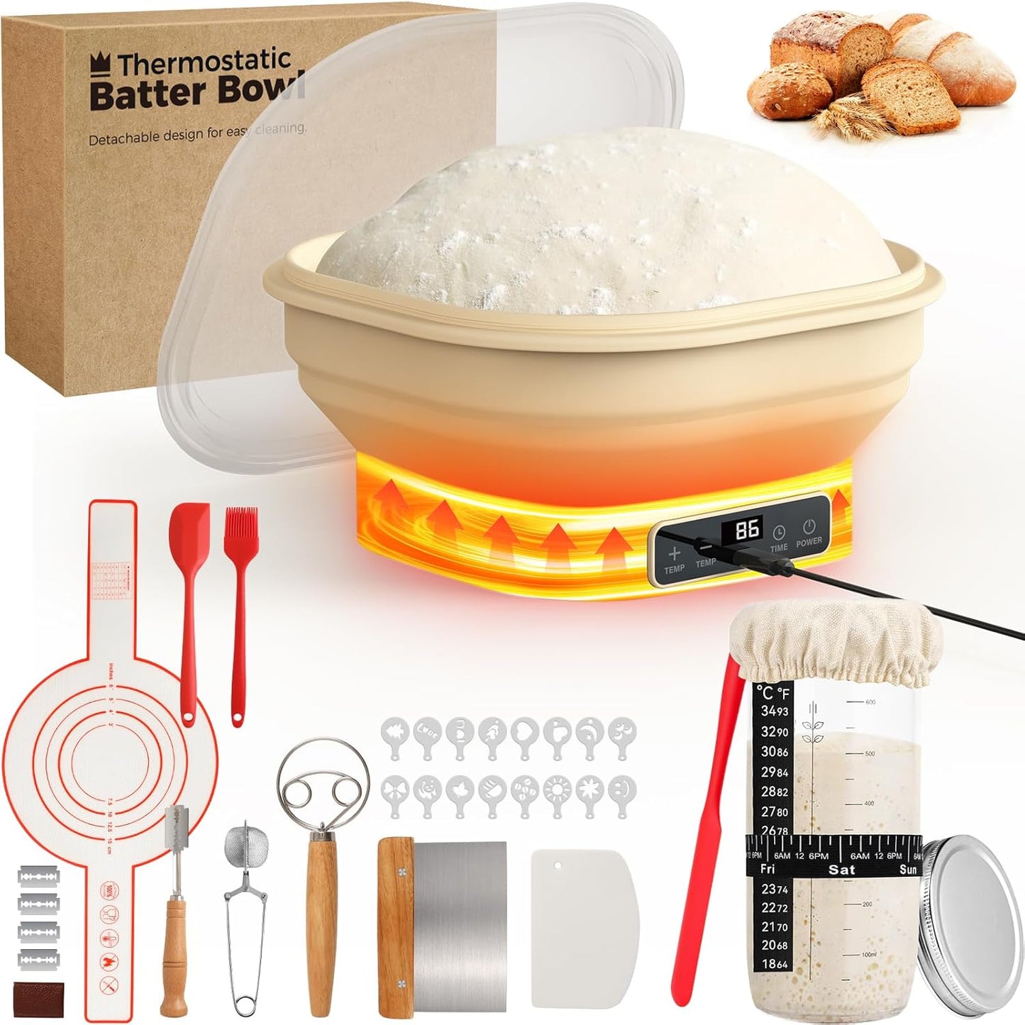 Heating Sourdough Starter Kit for Perfect Bread Baking