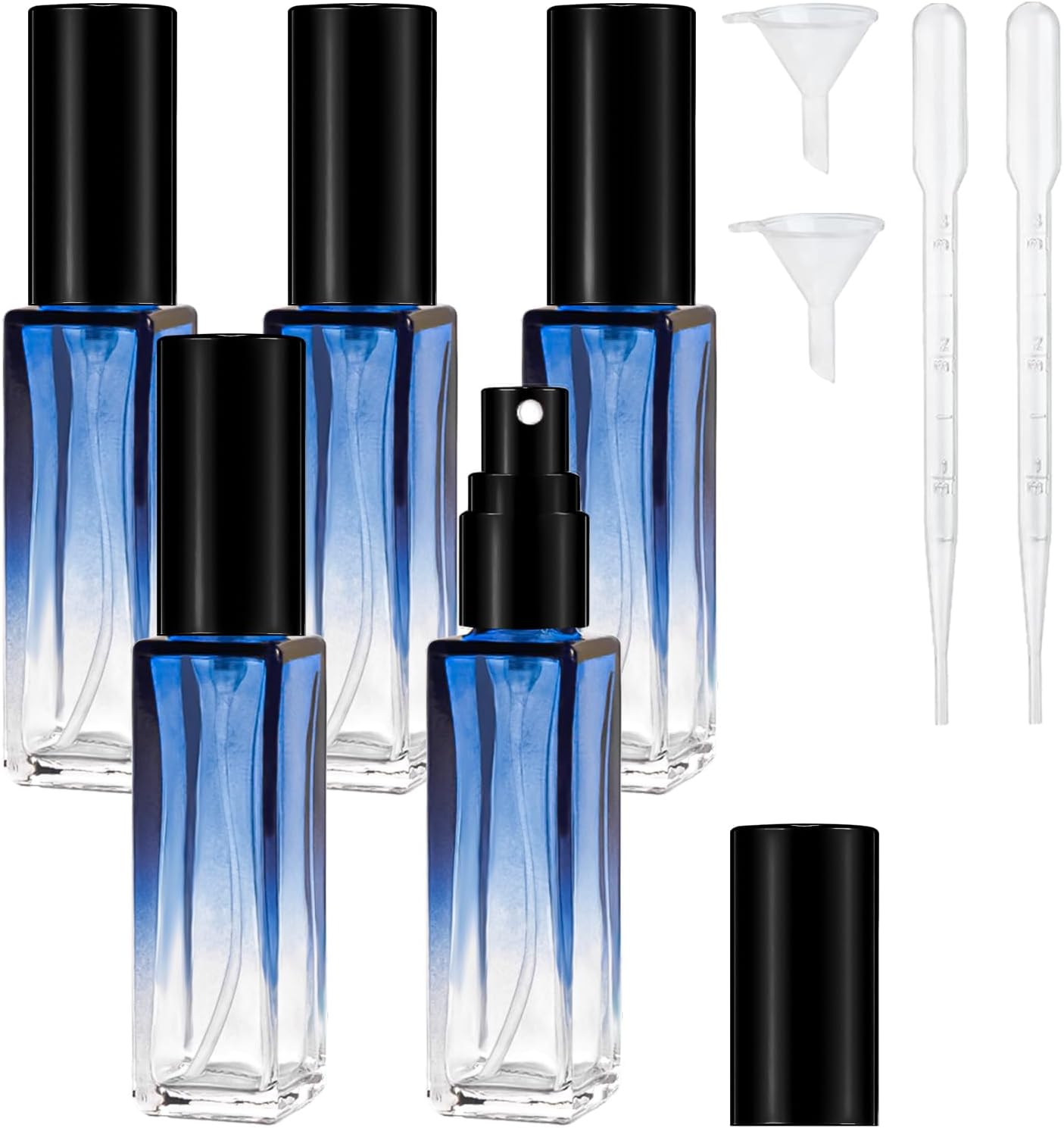 5pc Mini Glass Perfume Atomizers Set ~ Leak-Proof & Portable!