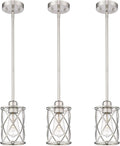 Brushed Nickel Pendant Lights Kitchen Island 3 Pack - Modern