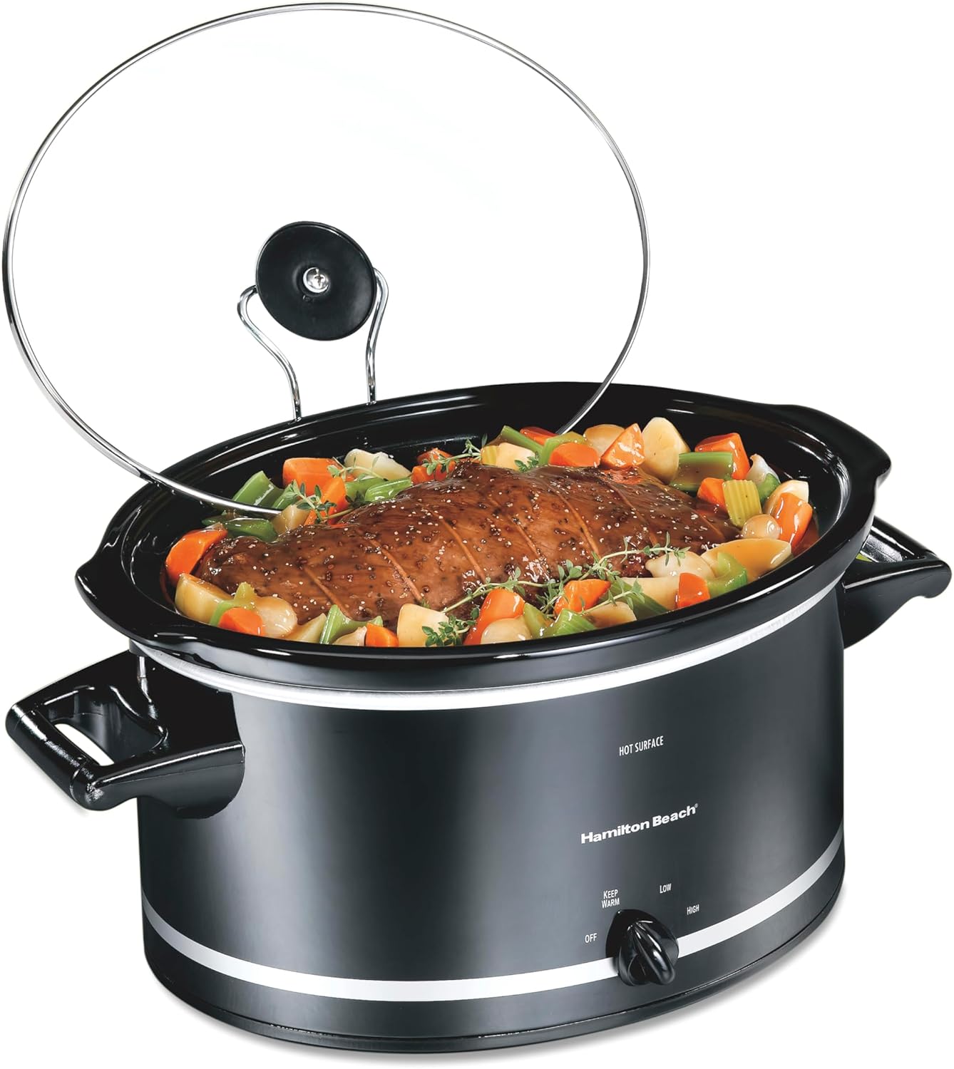 Hamilton Beach 8-Quart Slow Cooker with Lid Rest for Easy Meals
