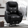 Senior Comfort Deluxe Massage Recliner - VICTONE Black Leather