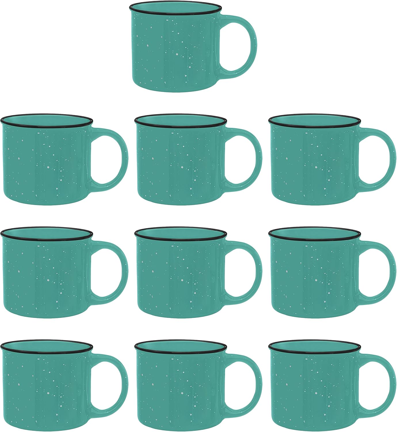 Ceramic Campfire Coffee Mugs Set of 10 - Perfect for Outdoors