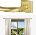 Gold Curtain Rods for Windows 66-120in - Heavy Duty French Return Rod
