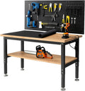 60 Inch Work Bench for Garage Adjustable Height Workbench - Heavy Duty