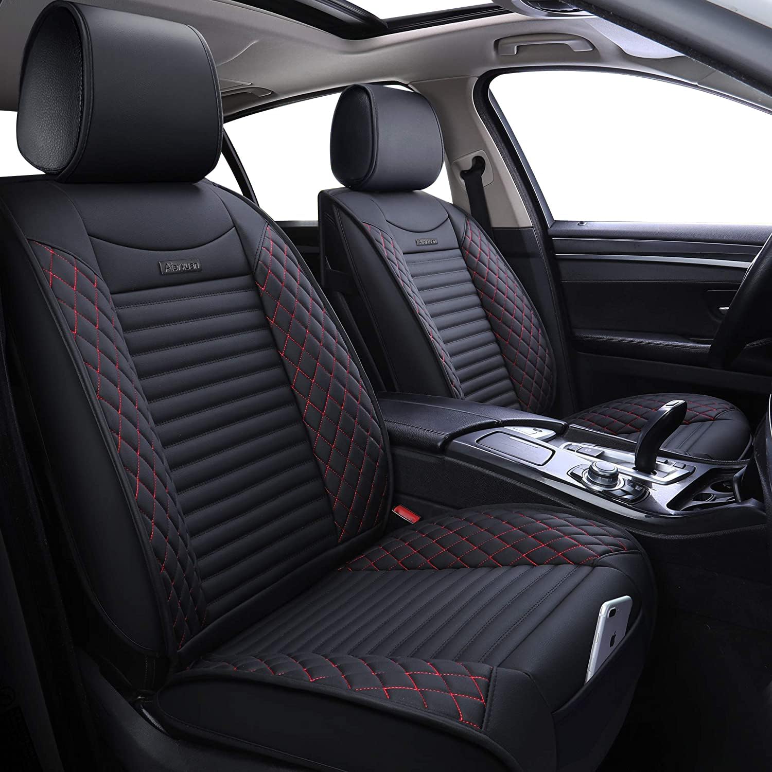 Aierxuan 5 Car Seat Covers Full Set Waterproof Leather Comfort