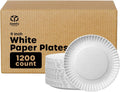 GUSTO 9 in Uncoated White Paper Plates Case of 1200 - Eco Disposable