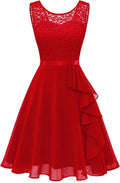 Homecoming Dresses for Women Short Ruffle Hem Lace Cocktail Dress