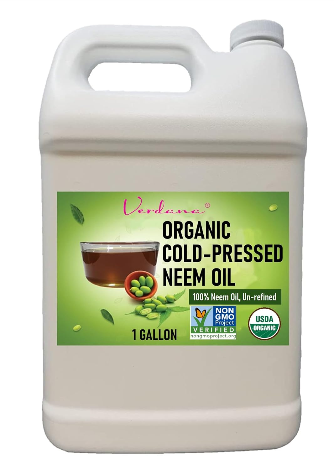 Pure Neem Oil for Plants 1 Gallon - Organic Cold Pressed Oil