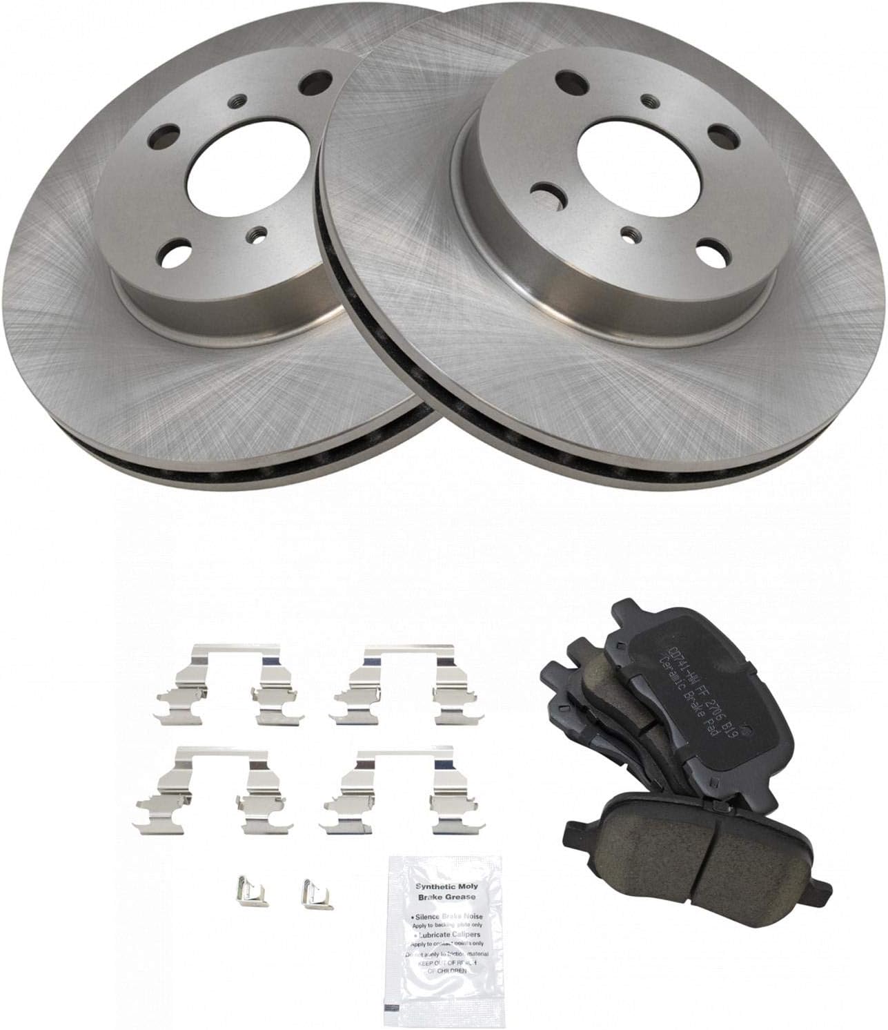 TRQ Front Ceramic Disc Brake Pad & Rotor Set for Chevy Prizm