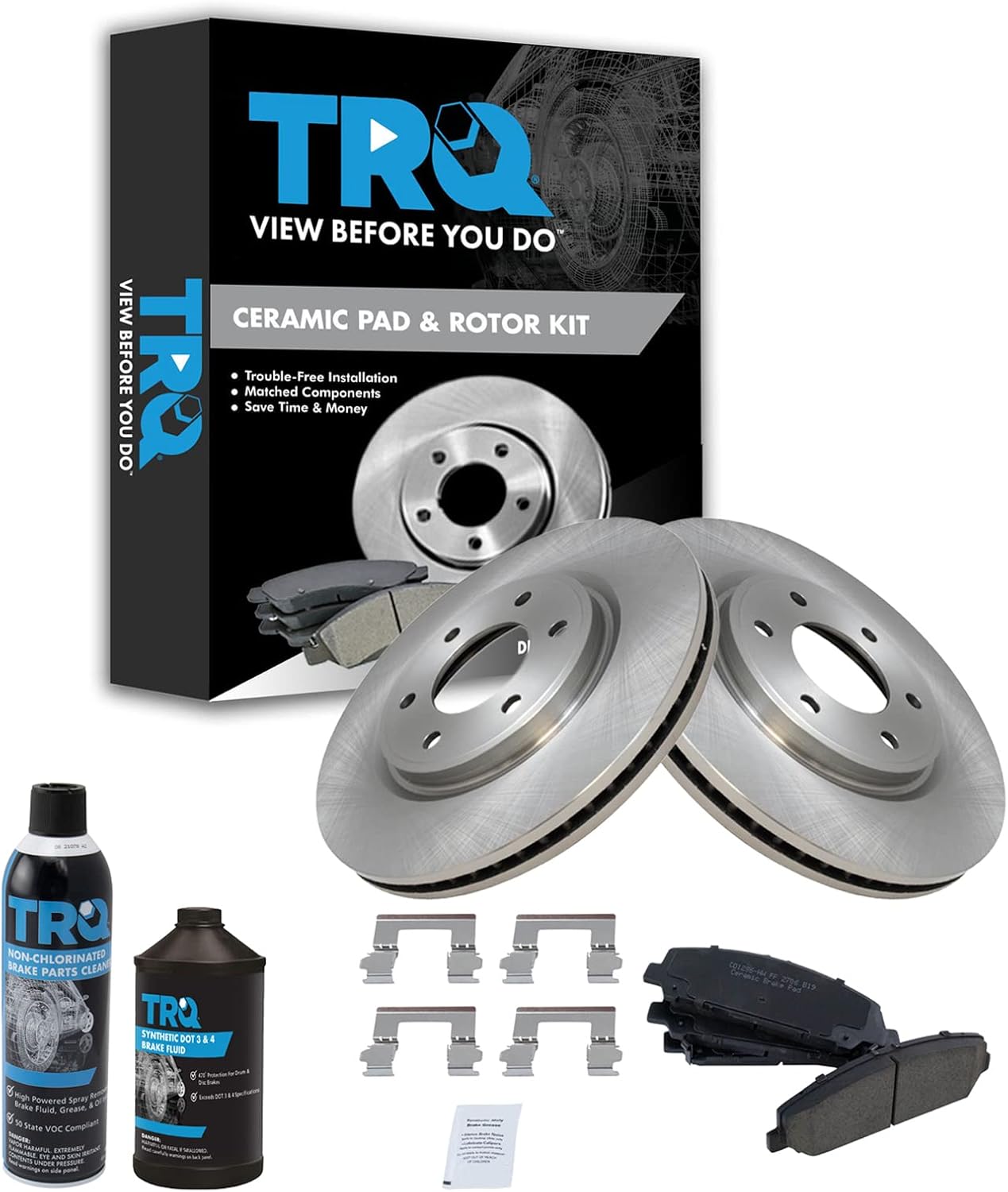 TRQ Front Brake Pad & Rotor Kit for INFINITI QX56 & Nissan Armada