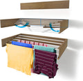 Step Up Laundry Drying Rack 28-in Wide Wood-Look - Wall Mounted
