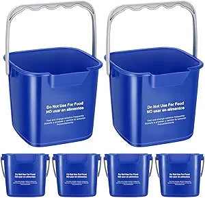 6 Pcs 6 Quart Cleaning Bucket for Home and Commercial Use