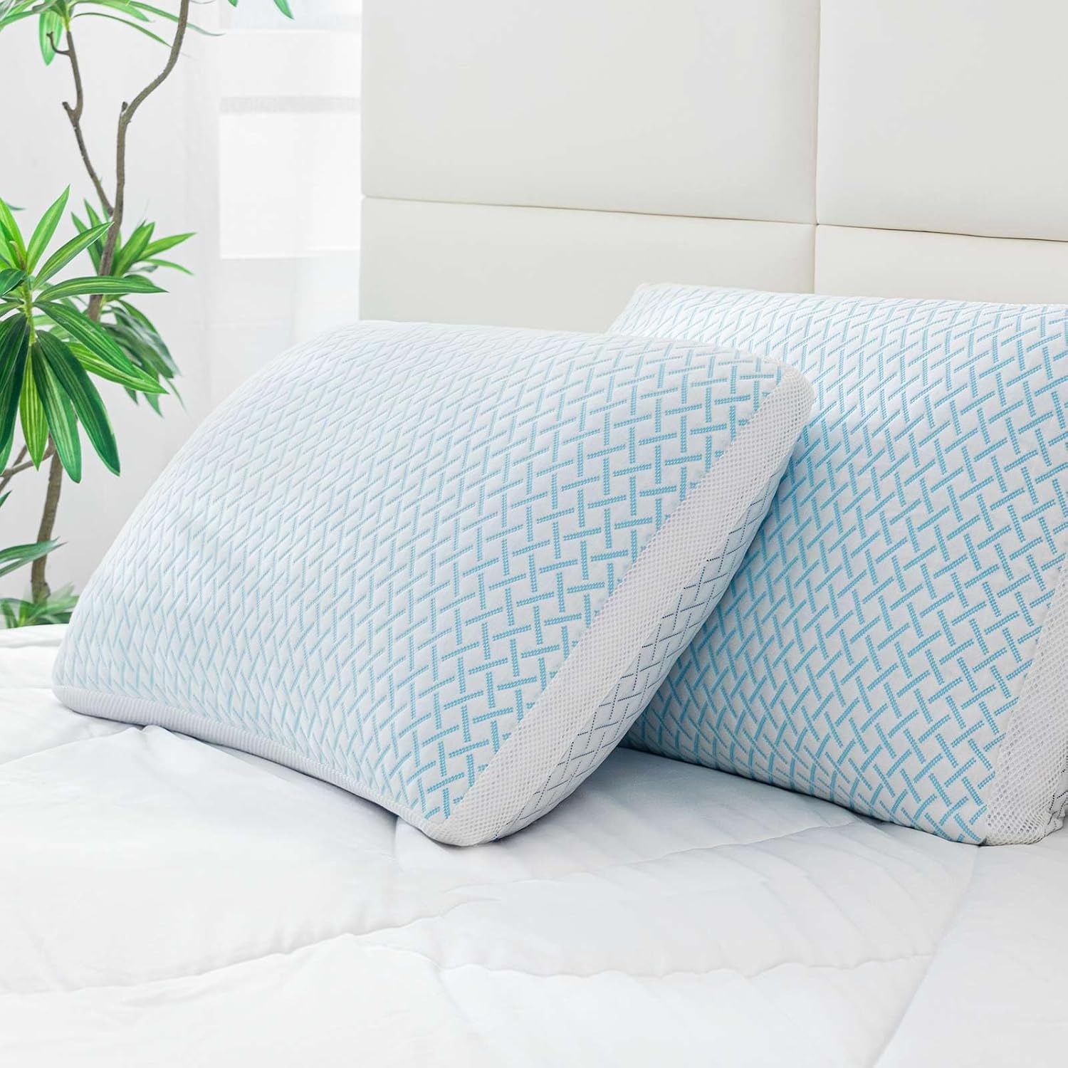 Shredded Memory Foam Cooling Pillows for All Sleepers Comfort