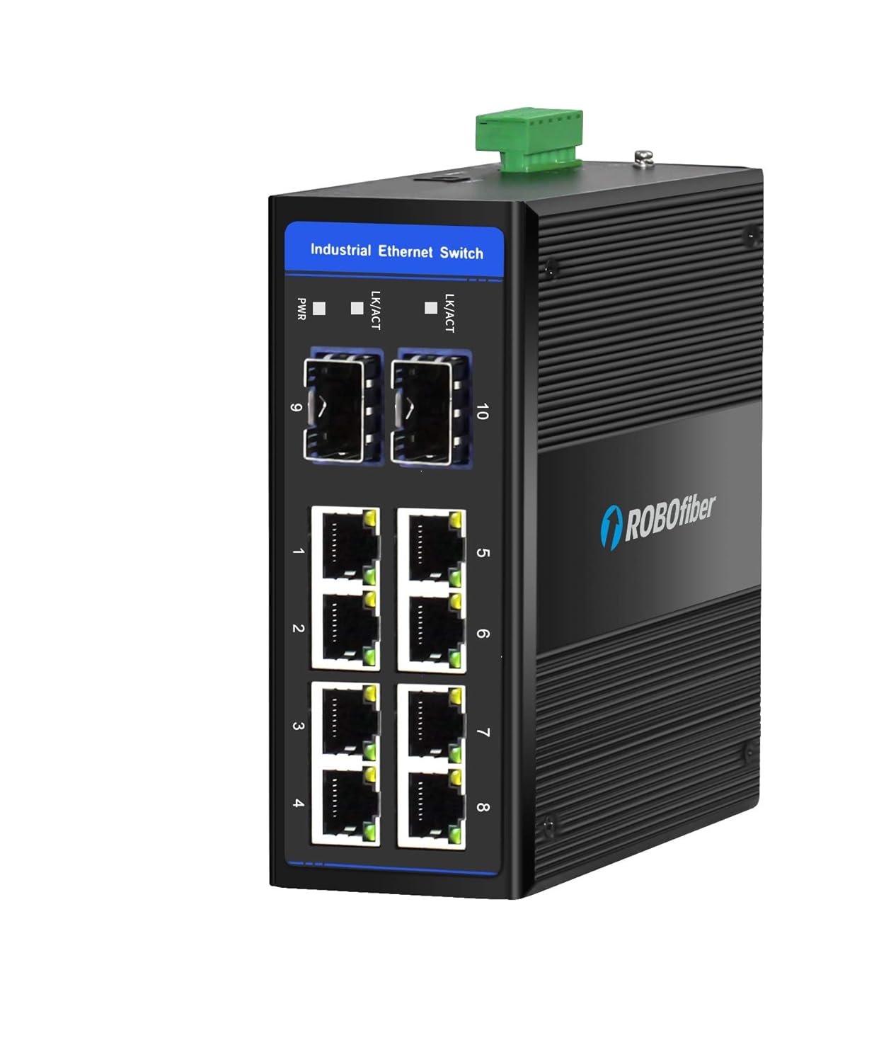HGW-802S Industrial Fiber Switch with 8X RJ45 and 2X SFP Ports