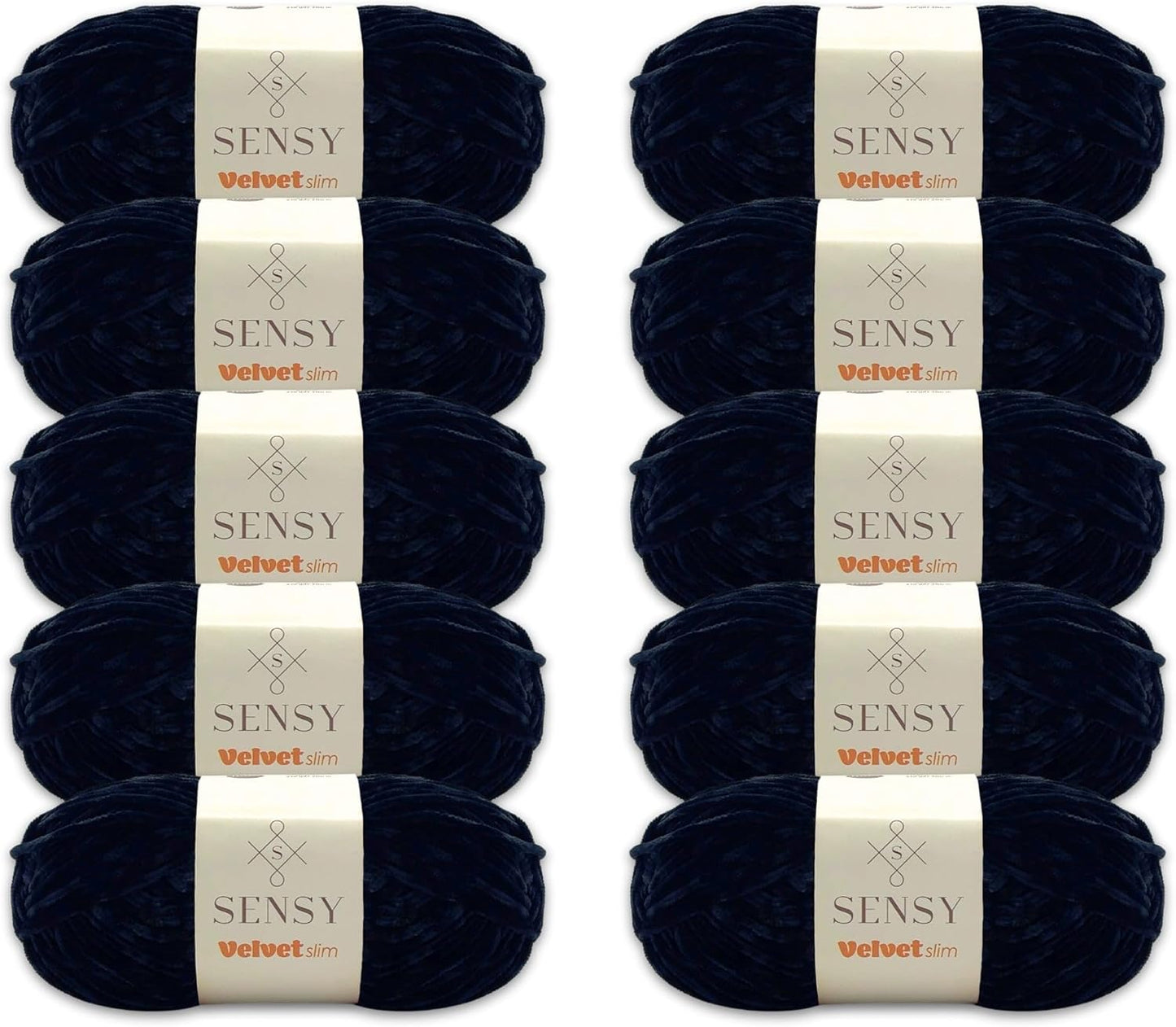 10 Skeins of Sensy Velvet Slim Yarn for Baby Blankets and More