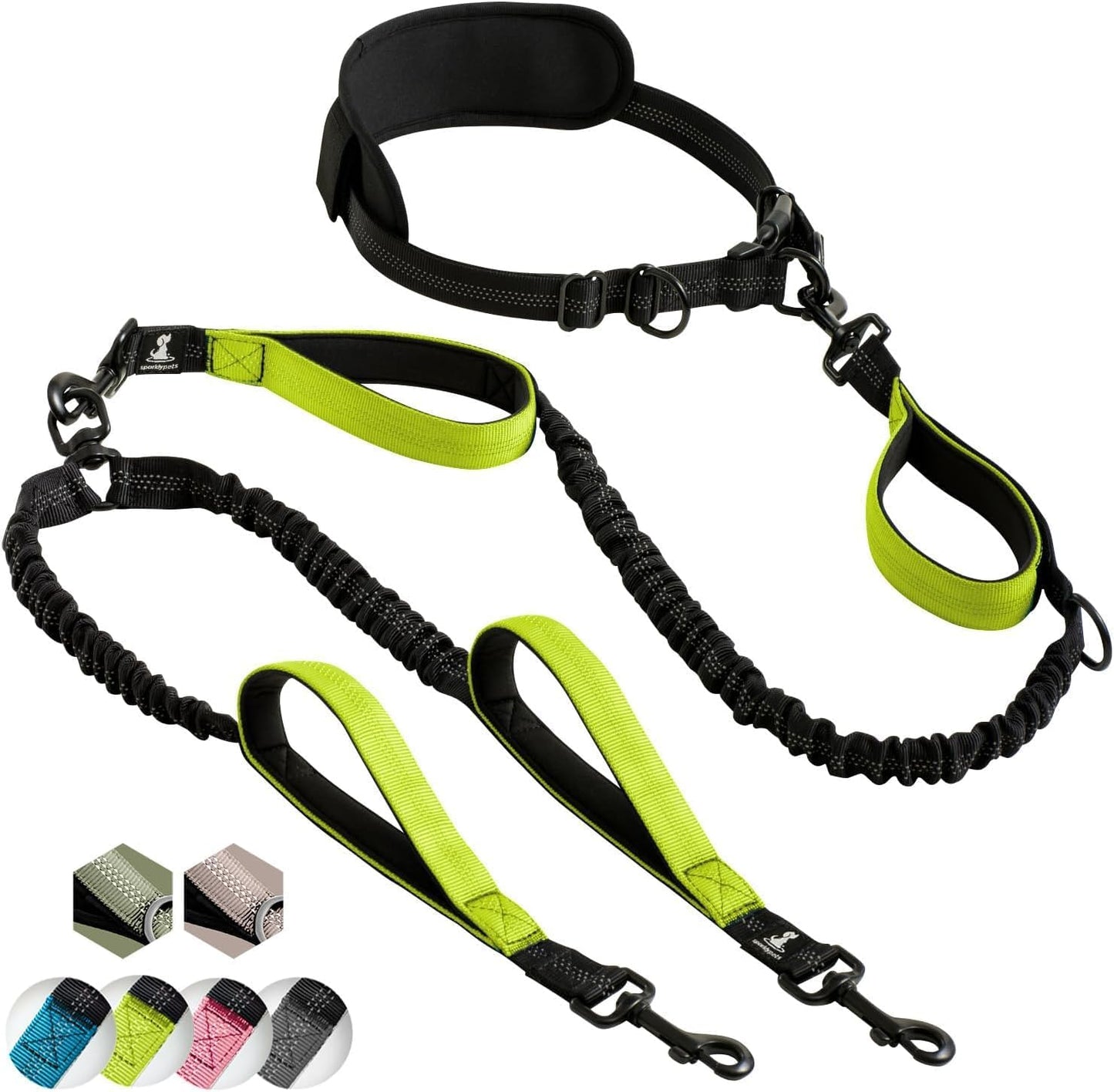 Hands Free Double Dog Leash for Medium and Large Breeds