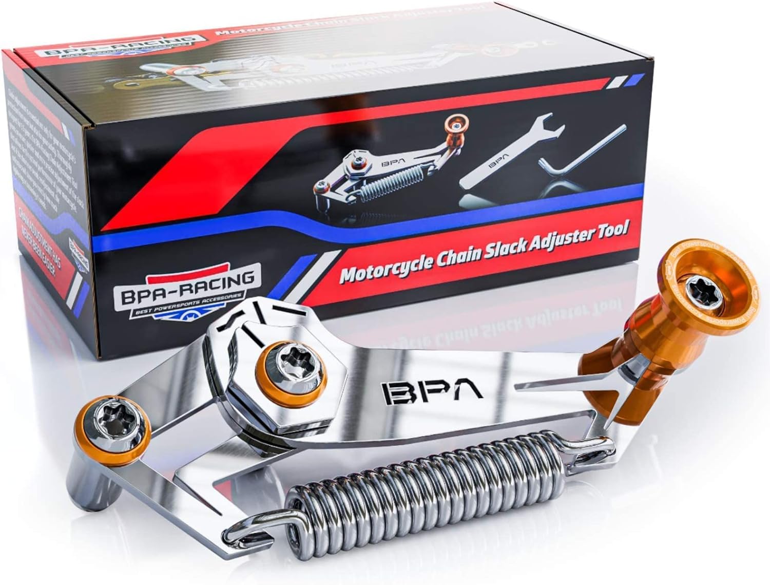 BPA-RACING Motorcycle Chain Slack Adjuster Tool for Precise Tension