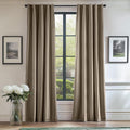 Lazzzy Tan Velvet Curtains 90 in Room Darkening Thermal Drapes