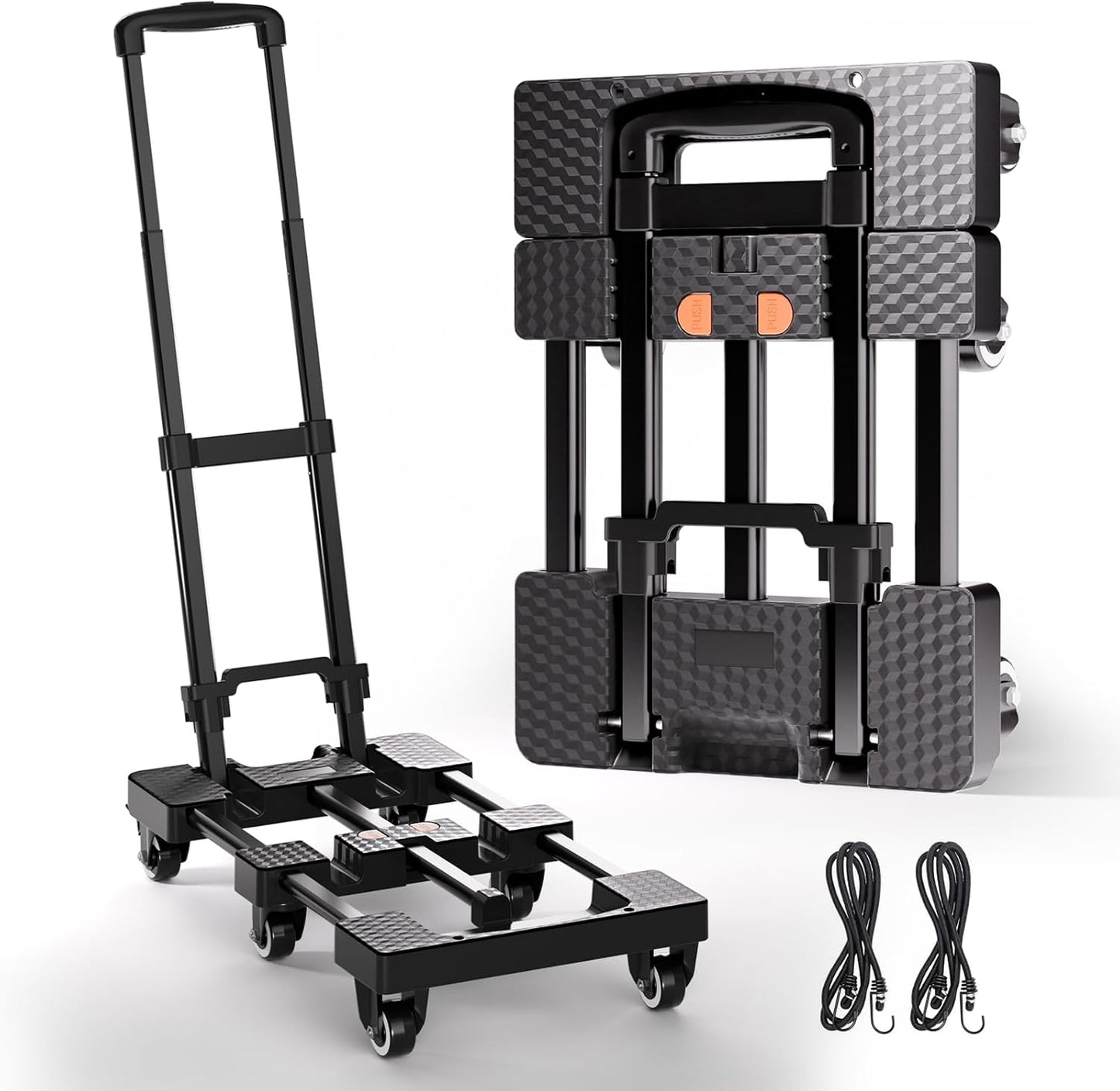 Folding Hand Truck 500lbs - Portable Heavy Duty Dolly Cart
