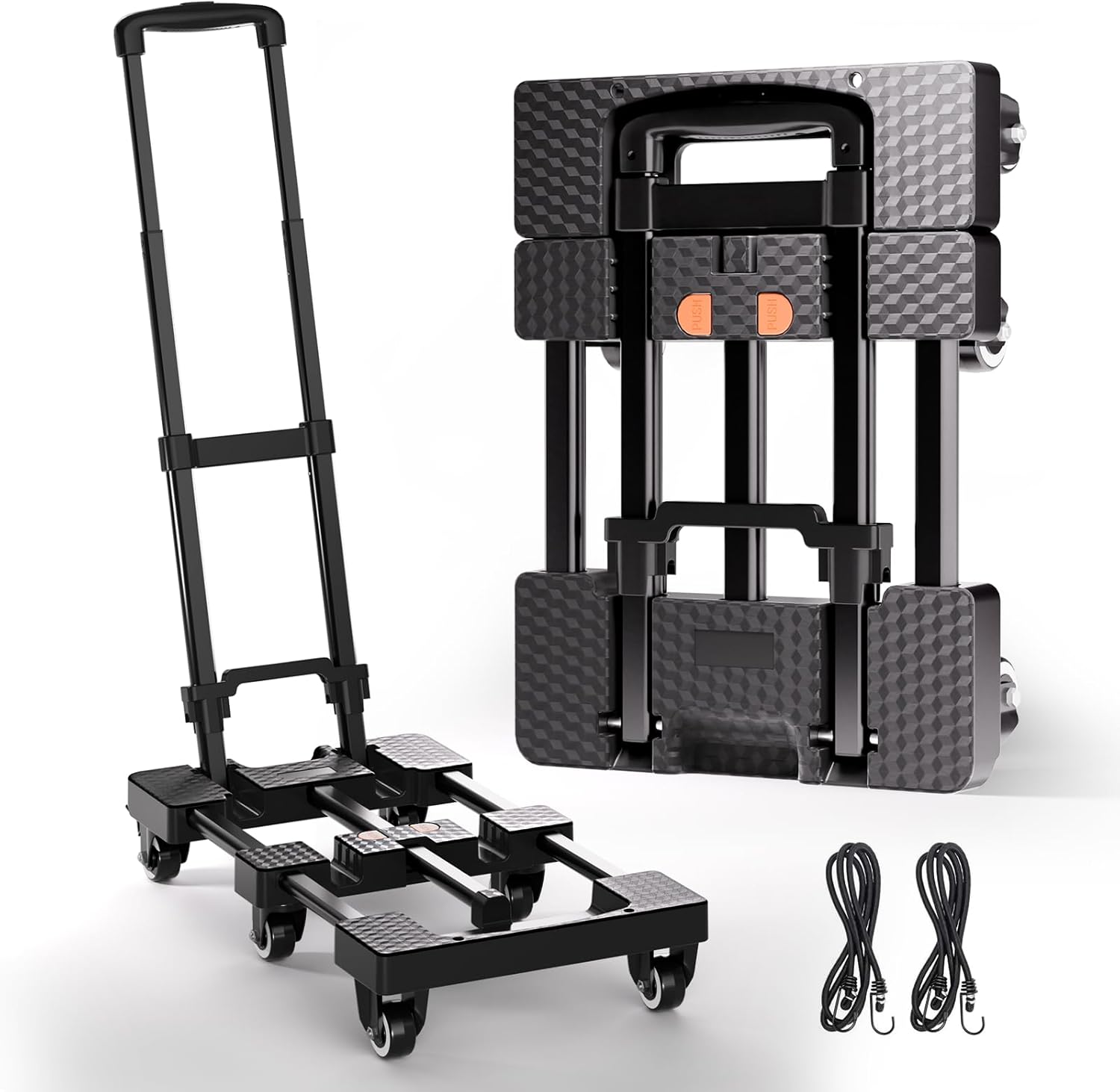 Folding Hand Truck 500lbs - Portable Heavy Duty Dolly Cart