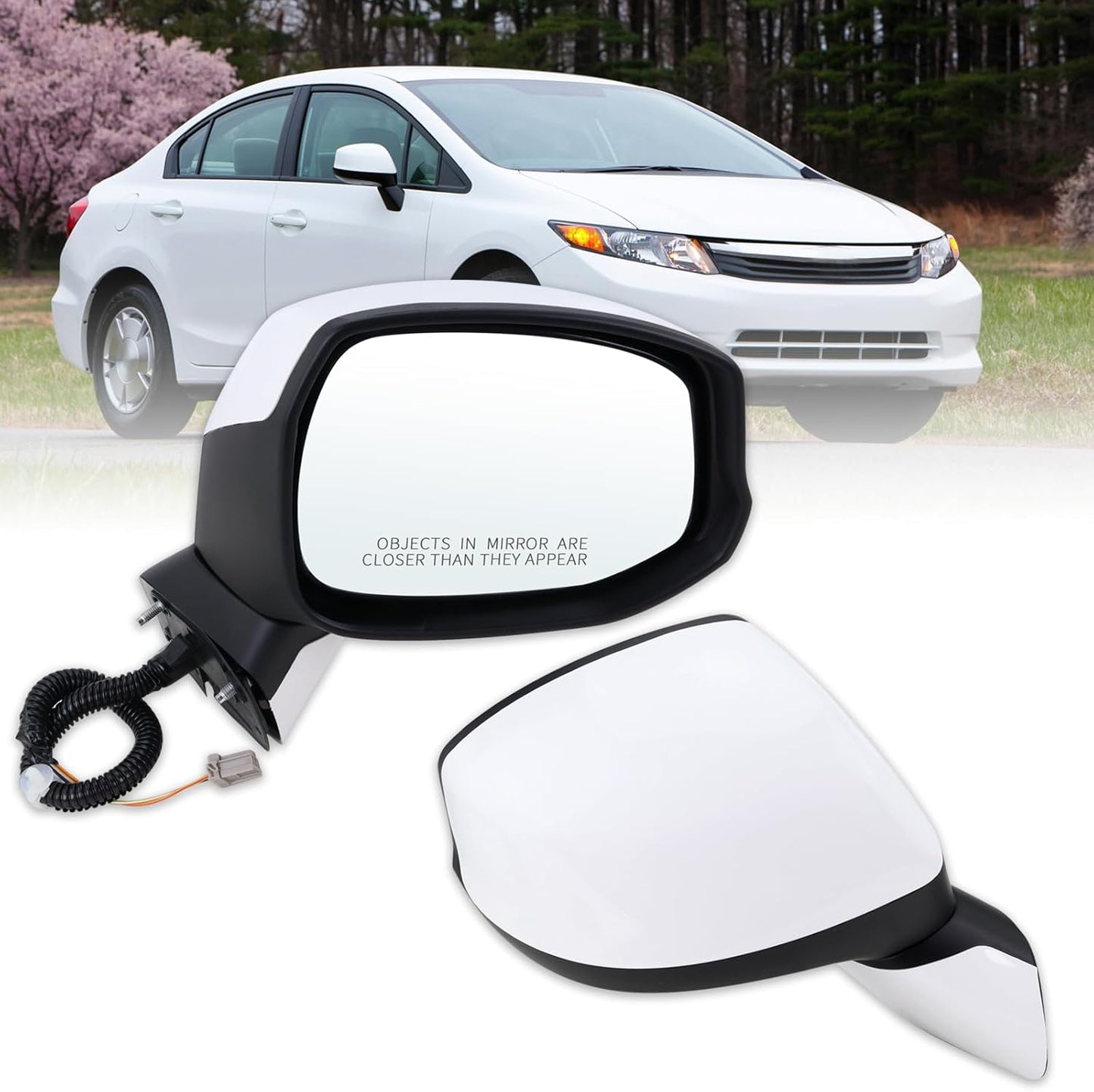 Right Passenger Side Mirror for 2012-2015 Honda CIVIC Models