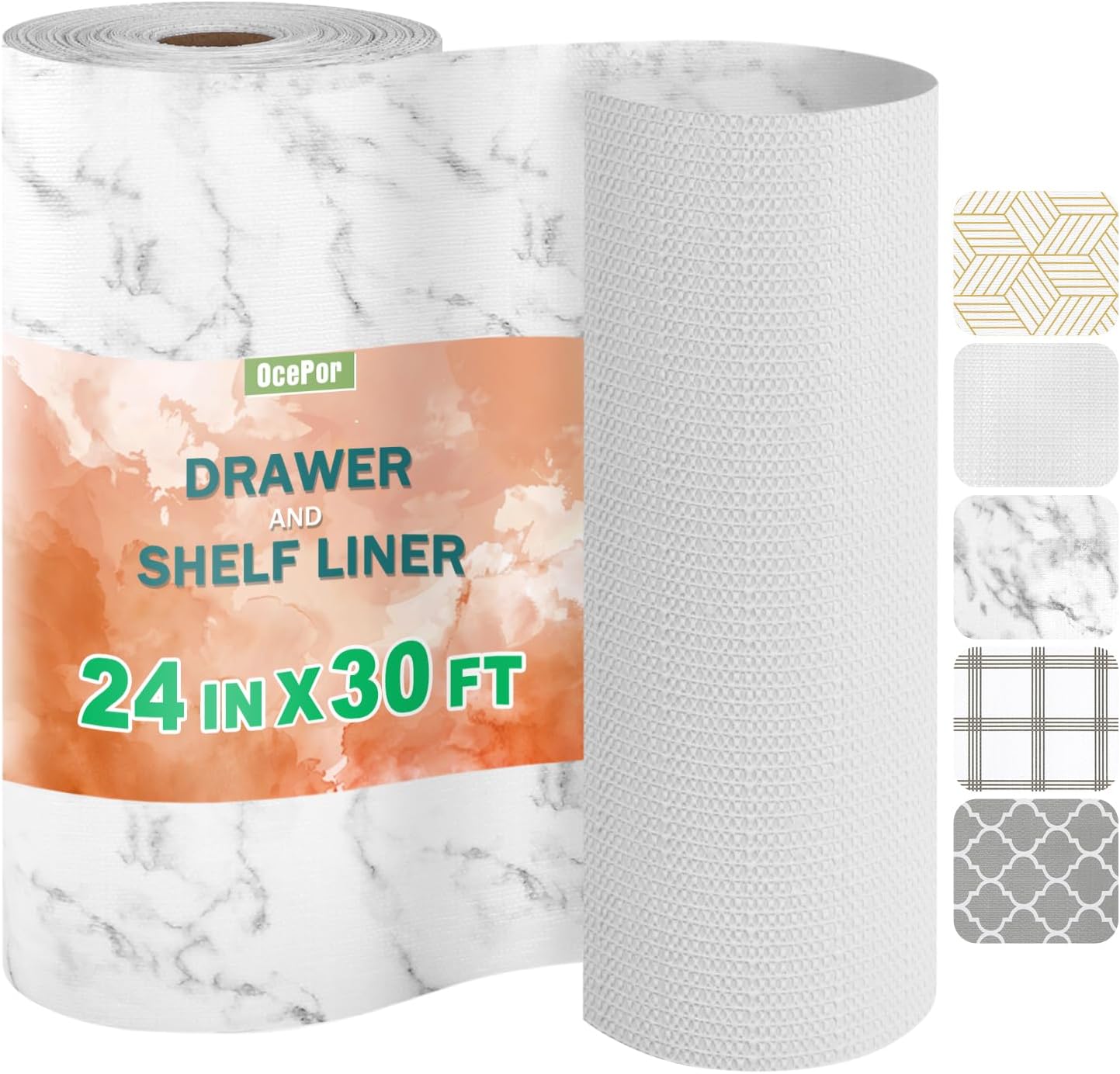 OcePor Non-Adhesive Drawer and Shelf Liner for Kitchen Use