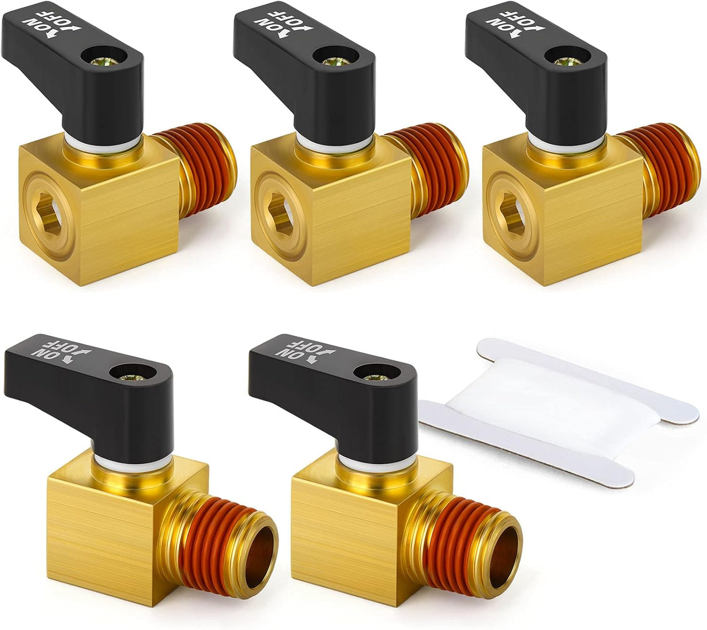 TAISHER 5PCS Brass Drain Cock Valve 1/4 NPT Male for Easy Air Compressor Maintenance