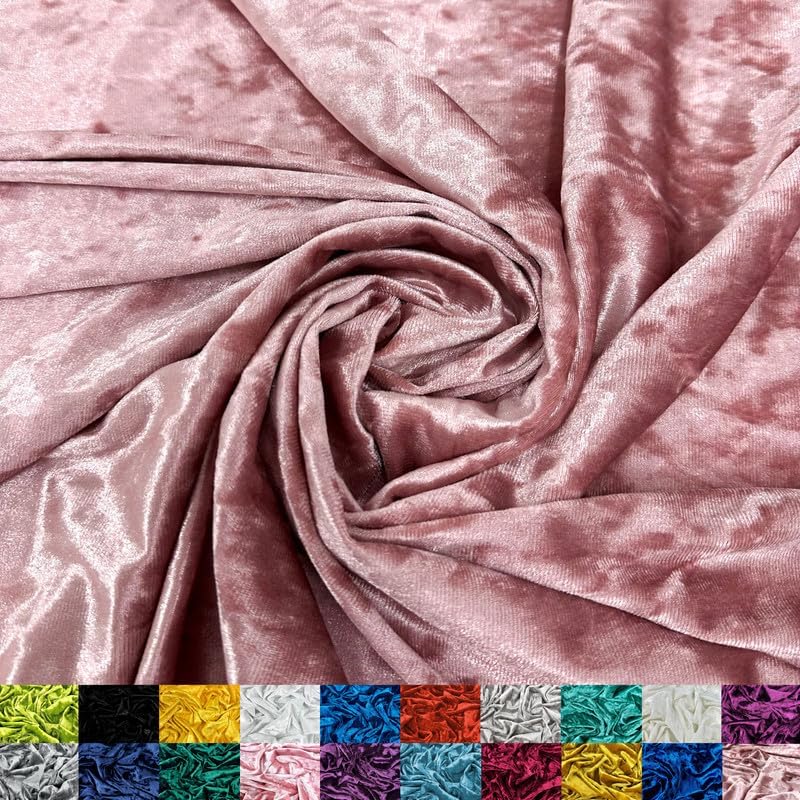 Crushed Velvet Fabric for Apparel and Decor - Rose Gold 60/62