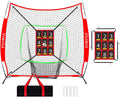 7x7 ft Baseball & Softball Practice Net with Numbered Strike Zone