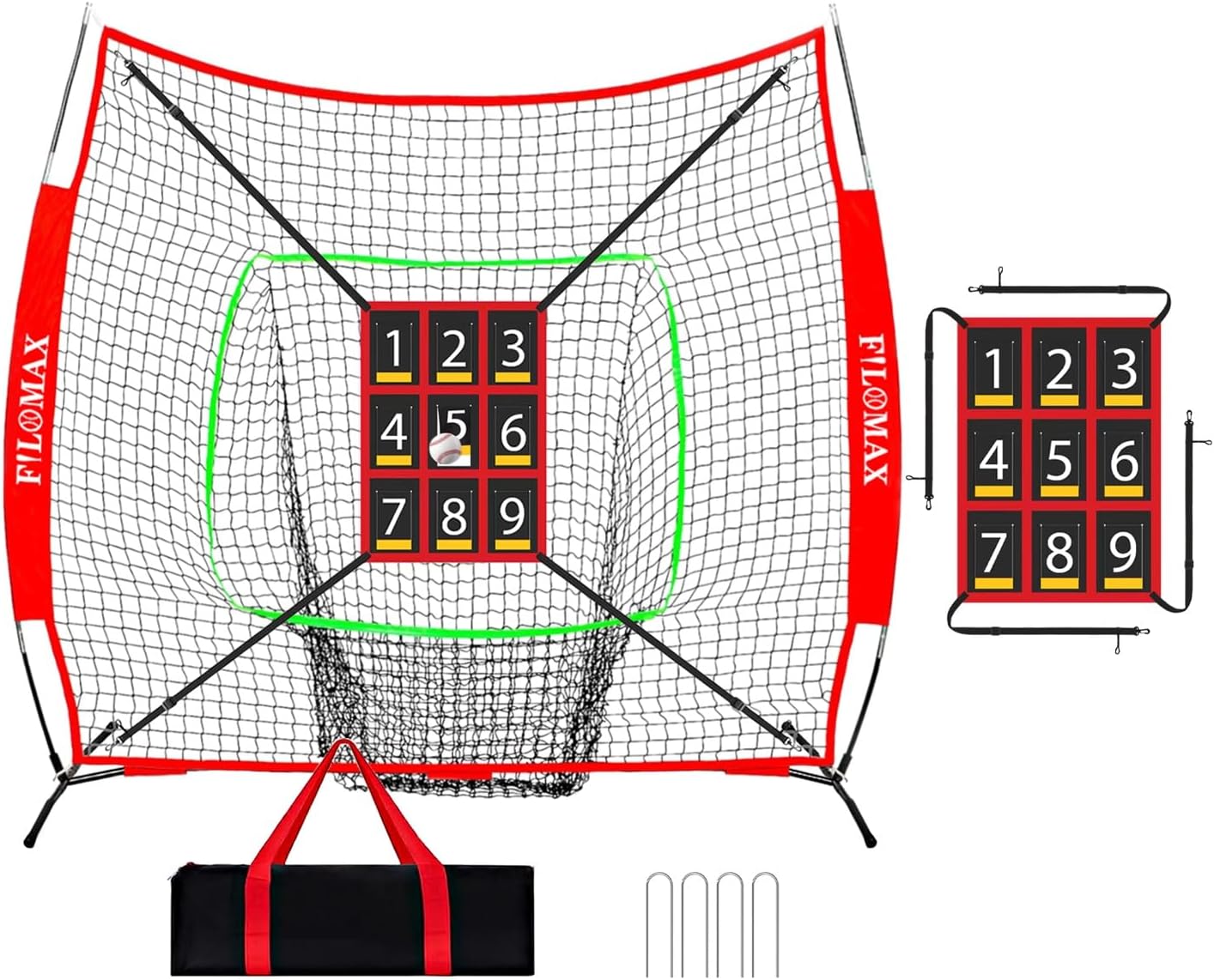 7x7 ft Baseball & Softball Practice Net for All Ages & Skills