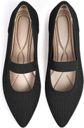 Women's Flats Pointed Toe Knit Washable Ballet Mary Jane (Style LWR6)