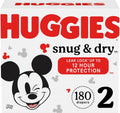 Huggies Snug & Dry Disposable Baby Diapers Size 2 - 180 Count