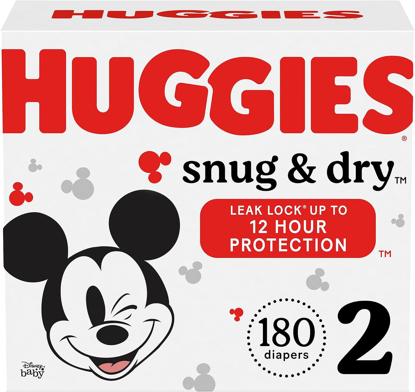 Huggies Snug & Dry Diapers - 180 Count, Size 2 - Ultimate Comfort!