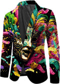 Mardi Gras 3D Print Blazer - Festive Fashion!