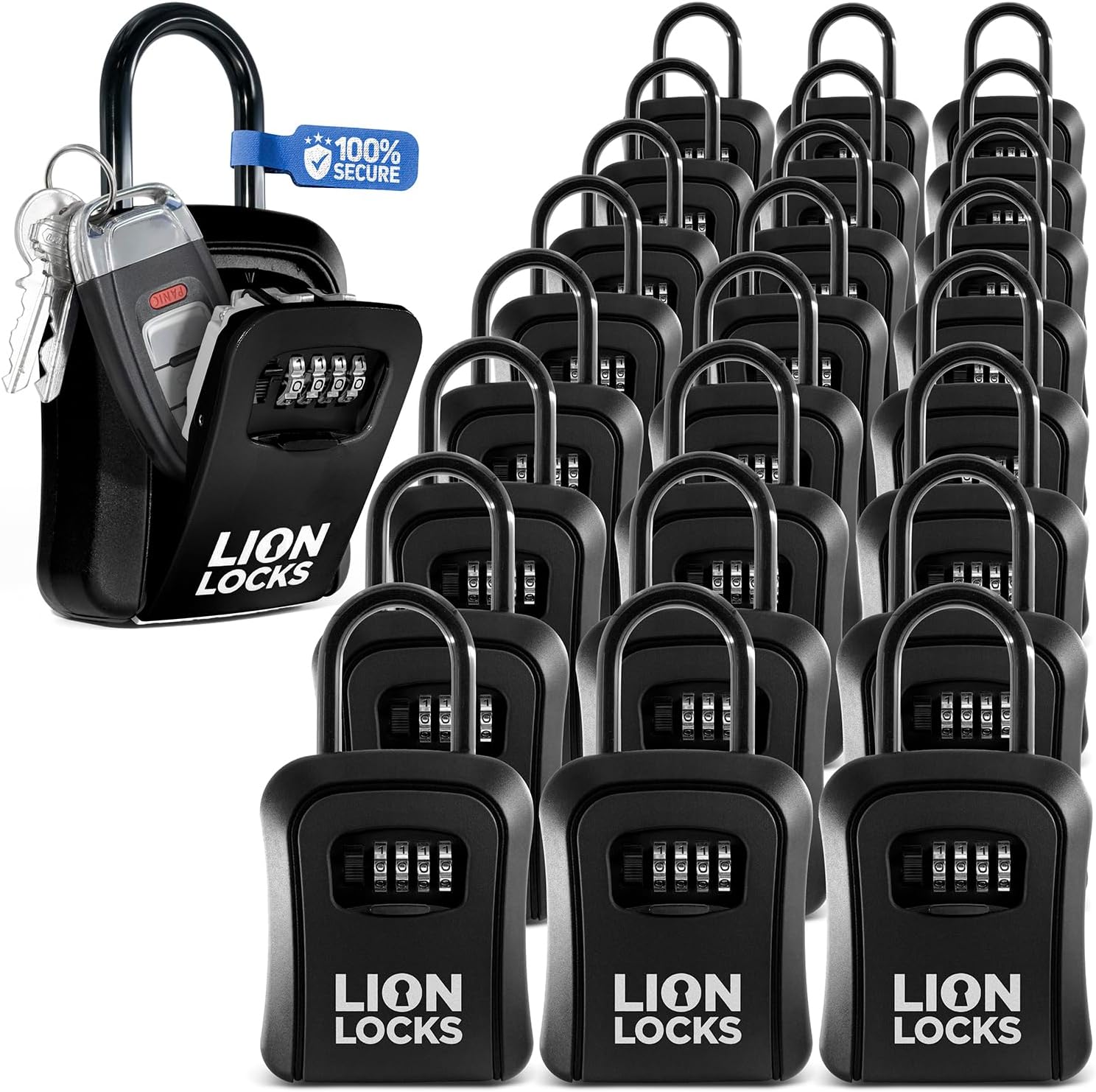 Key Lock Box for Keys with Code - Secure 4 Digit Lockbox