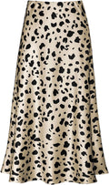 Women's Satin High Waist A Line Midi Skirt - Flattering Everyday
