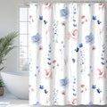 Watercolor Floral Shower Curtain 72 x 72 - Machine Washable Blue
