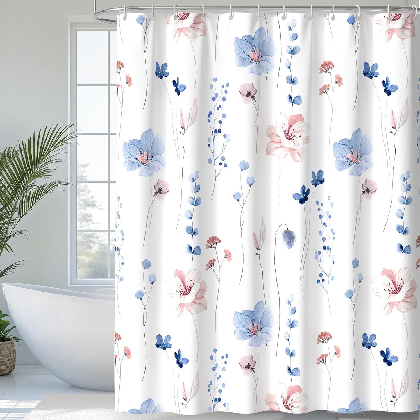 Watercolor Floral Shower Curtain by QiyI