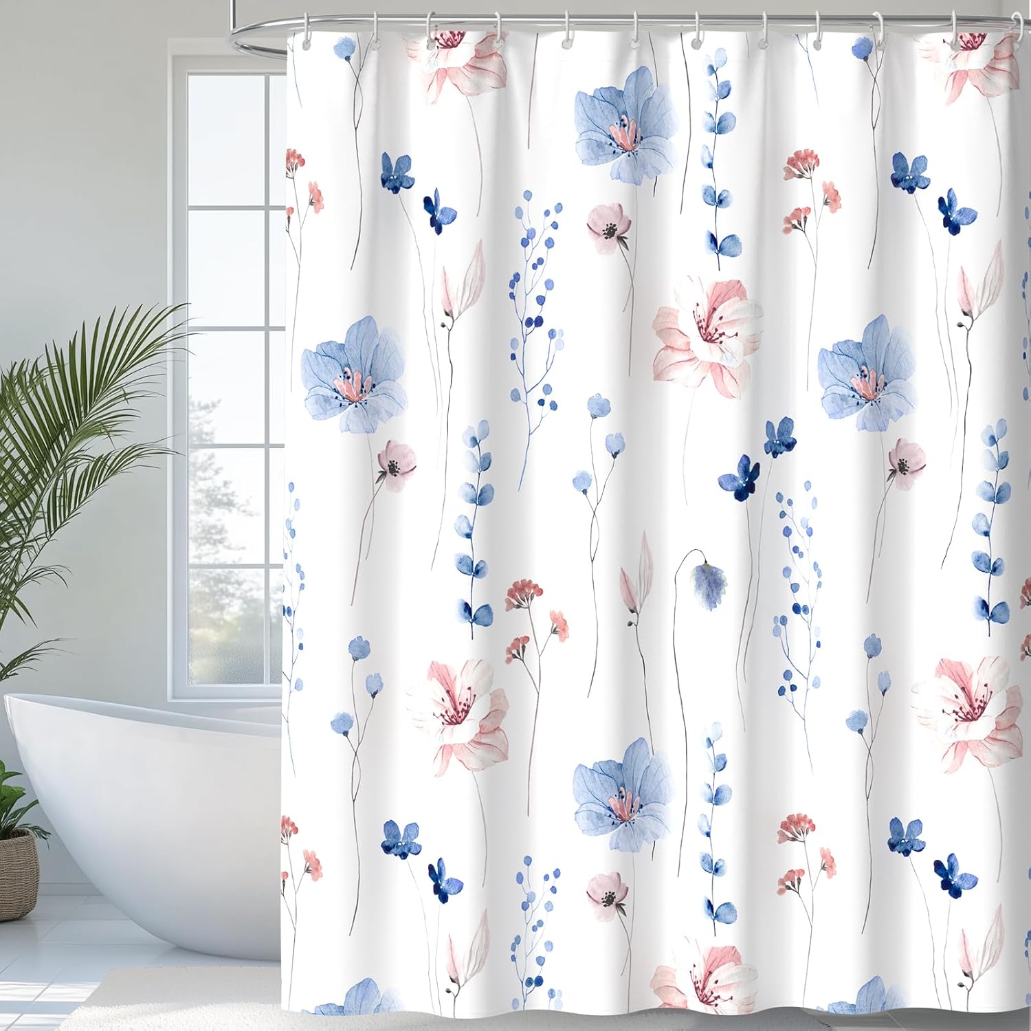 Watercolor Floral Shower Curtain by QiyI