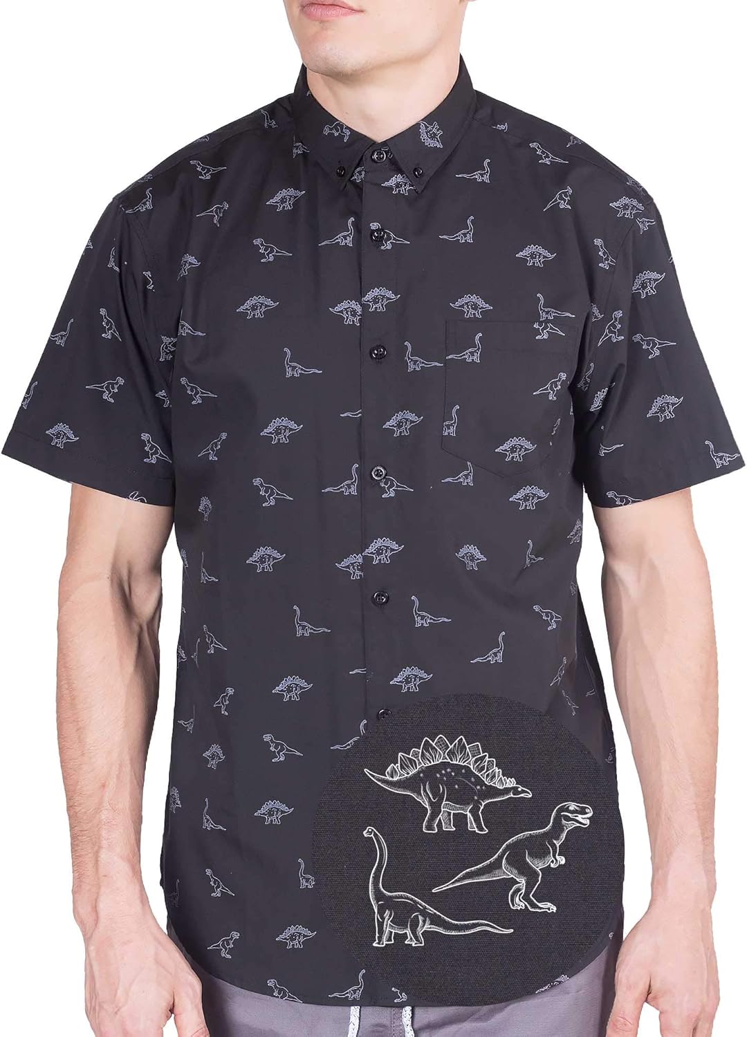 Mens Short Sleeve Button Down Novelty Print Shirts for Summer