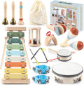 11 in 1 Baby Musical Instruments Montessori Wooden Set - Modern Boho