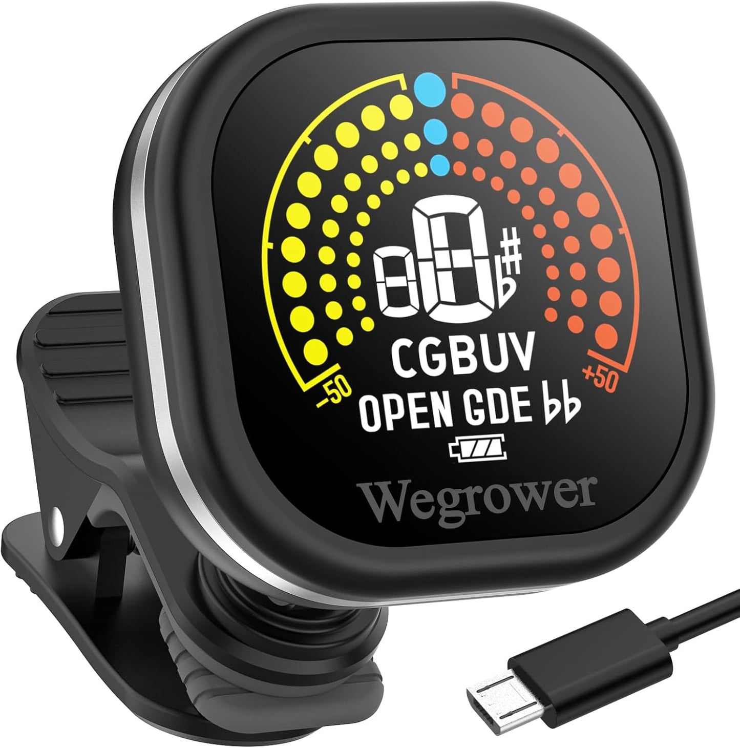 Ultra-Portable Rechargeable Guitar Tuner - WEGROWER