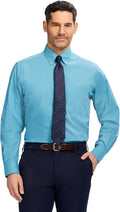 Men's Dress Shirt Regular Fit Long Sleeve Wrinkle Free Stretch Shirts