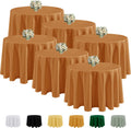 Fitable 6 Pack Bronze Round Tablecloths 70 in - Wrinkle & Stain